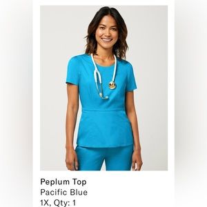 Jaanuu Peplum Scrub Top